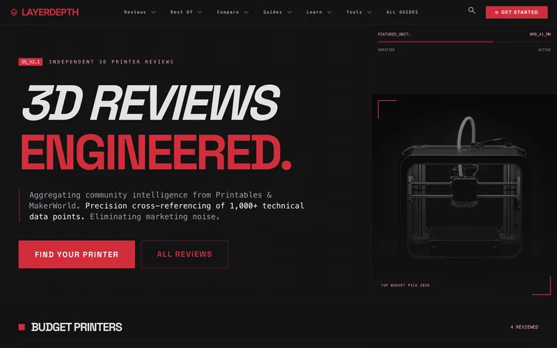 LayerDepth — 3D printer reviews